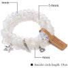 3Pcs Crystal Bracelet for Women Handmade Crystals and Healing Stones Bracelets Natural Stone Beaded Bracelets Set Star Moon Feather Boho Bracelets Birthday Gifts for Women Girls(moonstone)