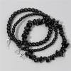 3Pcs Crystal Bracelet for Women Handmade Crystals and Healing Stones Bracelets Natural Stone Beaded Bracelets Set Star Moon Feather Boho Bracelets Birthday Gifts for Women Girls(obsidian)