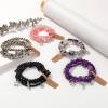 3Pcs Crystal Bracelet for Women Handmade Crystals and Healing Stones Bracelets Natural Stone Beaded Bracelets Set Star Moon Feather Boho Bracelets Birthday Gifts for Women Girls(Amethyst)