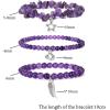 3Pcs Crystal Bracelet for Women Handmade Crystals and Healing Stones Bracelets Natural Stone Beaded Bracelets Set Star Moon Feather Boho Bracelets Birthday Gifts for Women Girls(Amethyst)
