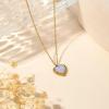 Gold Heart Necklaces for Women Dainty 14K Gold Plated Adjustable Heart Shaped Necklace Heart Crystal Pendant Necklace Heart Jewelry for Women(moonstone)