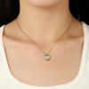 Gold Heart Necklaces for Women Dainty 14K Gold Plated Adjustable Heart Shaped Necklace Heart Crystal Pendant Necklace Heart Jewelry for Women(moonstone)