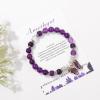 Healing Crystal Bracelet for Women 8mm Adjustable Butterfly Charm Bracelet Crystal Beaded Bracelets Butterfly Bracelets for Women Girls(Amethyst)