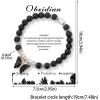 Healing Crystal Bracelet for Women 8mm Adjustable Butterfly Charm Bracelet Crystal Beaded Bracelets Butterfly Bracelets for Women Girls(Black Tourmaline)