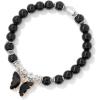 Healing Crystal Bracelet for Women 8mm Adjustable Butterfly Charm Bracelet Crystal Beaded Bracelets Butterfly Bracelets for Women Girls(Black Tourmaline)
