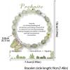 Healing Crystal Bracelet for Women 8mm Adjustable Butterfly Charm Bracelet Crystal Beaded Bracelets Butterfly Bracelets for Women Girls(Prehnite)