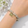 Healing Crystal Bracelet for Women 8mm Adjustable Butterfly Charm Bracelet Crystal Beaded Bracelets Butterfly Bracelets for Women Girls(Prehnite)