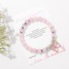 Healing Crystal Bracelet for Women 8mm Adjustable Butterfly Charm Bracelet Crystal Beaded Bracelets Butterfly Bracelets for Women Girls(Rose Quartz)