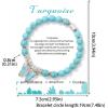 Healing Crystal Bracelet for Women 8mm Adjustable Butterfly Charm Bracelet Crystal Beaded Bracelets Butterfly Bracelets for Women Girls(Turquoise)
