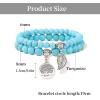 Healing Crystal Bracelet for Women Boho Tree of Life and Leaf Charm Bracelet Crystal Beaded Bracelets Anxiety Spiritual Gemstone Bracelet Natural Stone Stretch Bracelets Healing Gifts for Women(turquoise)