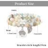 Healing Crystal Bracelet for Women Boho Tree of Life and Leaf Charm Bracelet Crystal Beaded Bracelets Anxiety Spiritual Gemstone Bracelet Natural Stone Stretch Bracelets Healing Gifts for Women(amazonite)