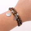 Healing Crystal Bracelet for Women Boho Tree of Life and Leaf Charm Bracelet Crystal Beaded Bracelets Anxiety Spiritual Gemstone Bracelet Natural Stone Stretch Bracelets Healing Gifts for Women(tiger eye)