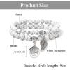 Healing Crystal Bracelet for Women Boho Tree of Life and Leaf Charm Bracelet Crystal Beaded Bracelets Anxiety Spiritual Gemstone Bracelet Natural Stone Stretch Bracelets Healing Gifts for Women(white turquoise)
