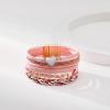 Leather Wrap Bracelets for Women Boho Trendy Handmade Stacked Sparkling Heart Bracelet Crystal Beads Cuff Bracelet with Magnetic Clasp, Valentine’s Day Gifts for Women Teens Girls(Pink)