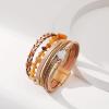 Rose Gold Leather Bracelets for Women Boho Handmade Wrap Bracelets Stackable Sparkling Heart Bracelet Crystal Bead Cuff Bracelet with Magnetic Clasp, Birthday Christmas Jewelry Gifts for Women