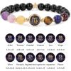 Zodiac Bracelets for Women 12 Constellations 8mm Healing Crystal Bracelet Mens Black Beaded Bracelets Natural Stone Bracelets Birthstone Gifts Zodiac Gifts for Women(Libra)