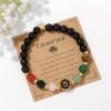 Zodiac Bracelets for Women 12 Constellations 8mm Healing Crystal Bracelet Mens Black Beaded Bracelets Natural Stone Bracelets Birthstone Gifts Zodiac Gifts for Women(Leo)
