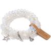 3Pcs Crystal Bracelet for Women Handmade Crystals and Healing Stones Bracelets Natural Stone Beaded Bracelets Set Star Moon Feather Boho Bracelets Birthday Gifts for Women Girls(moonstone)