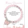 Healing Crystal Bracelet for Women 8mm Adjustable Butterfly Charm Bracelet Crystal Beaded Bracelets Butterfly Bracelets for Women Girls(Rose Quartz)