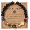 Zodiac Bracelets for Women 12 Constellations 8mm Healing Crystal Bracelet Mens Black Beaded Bracelets Natural Stone Bracelets Birthstone Gifts Zodiac Gifts for Women(Sagittarius)
