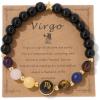Zodiac Bracelets for Women 12 Constellations 8mm Healing Crystal Bracelet Mens Black Beaded Bracelets Natural Stone Bracelets Birthstone Gifts Zodiac Gifts for Women(Virgo)