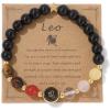 Zodiac Bracelets for Women 12 Constellations 8mm Healing Crystal Bracelet Mens Black Beaded Bracelets Natural Stone Bracelets Birthstone Gifts Zodiac Gifts for Women(Leo)