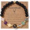 Zodiac Bracelets for Women 12 Constellations 8mm Healing Crystal Bracelet Mens Black Beaded Bracelets Natural Stone Bracelets Birthstone Gifts Zodiac Gifts for Women(Scorpio)