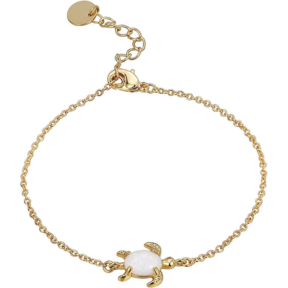 image:imageGold Bracelet for Women 18K Gold Plated Dainty Gold Bracelets Non Tarnish Cuban Chain Link Bracelet Gold Charm Bracelet for WomenTurtle