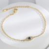 Gold Bracelet for Women 18K Gold Plated Dainty Gold Bracelets Non Tarnish Cuban Chain Link Bracelet Gold Charm Bracelet for Women(Evil Eye)
