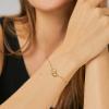 Gold Bracelet for Women 18K Gold Plated Dainty Gold Bracelets Non Tarnish Cuban Chain Link Bracelet Gold Charm Bracelet for Women(Two Circles)