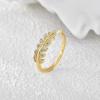 Lit Wall Gold Rings for Women 18K Gold Plated Adjustable Dainty Minimalist Ring Gold Rings for Women(leaf)