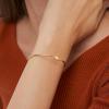 Lit Wall Opal Bangle Bracelet for Women 18K Gold Plated Adjustable Minimalist Gold Opal Bracelet Cuff Bracelet for Women(Lightning Bolt)