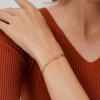 Lit Wall Opal Bangle Bracelet for Women 18K Gold Plated Adjustable Minimalist Gold Opal Bracelet Cuff Bracelet for Women(Lightning Bolt)