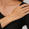 Lit Wall Opal Bangle Bracelet for Women 18K Gold Plated Adjustable Minimalist Gold Opal Bracelet Cuff Bracelet for Women(Opal)