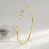 Lit Wall Opal Bangle Bracelet for Women 18K Gold Plated Adjustable Minimalist Gold Opal Bracelet Cuff Bracelet for Women(Opal)