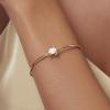 Lit Wall Opal Bangle Bracelet for Women 18K Gold Plated Adjustable Minimalist Gold Opal Bracelet Cuff Bracelet for Women(Opal Turtle)