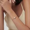 Lit Wall Opal Bangle Bracelet for Women 18K Gold Plated Adjustable Minimalist Gold Opal Bracelet Cuff Bracelet for Women(Opal Turtle)