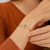 Lit Wall Opal Bangle Bracelet for Women 18K Gold Plated Adjustable Minimalist Gold Opal Bracelet Cuff Bracelet for Women(Turquoise)
