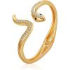 Chunky Gold Cuff Bacelets for Women 14K Gold Plated Thick Gold Bangles Non Tarnish Gold Bangle Bracelets Wide Bracelets for Women(snake-gold)
