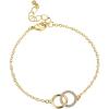 Gold Bracelet for Women 18K Gold Plated Dainty Gold Bracelets Non Tarnish Cuban Chain Link Bracelet Gold Charm Bracelet for Women(Two Circles)