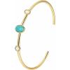 Lit Wall Opal Bangle Bracelet for Women 18K Gold Plated Adjustable Minimalist Gold Opal Bracelet Cuff Bracelet for Women(Turquoise)