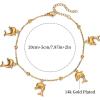 Lit Wall Gold Anklets for Women 18K Gold Plated Adjustable Summer Simple Foot Jewelry Ankle Bracelet for Women(Dolphin)