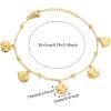 Lit Wall Gold Anklets for Women 18K Gold Plated Adjustable Summer Simple Foot Jewelry Ankle Bracelet for Women(Fish)
