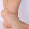 Lit Wall Gold Anklets for Women 18K Gold Plated Adjustable Summer Simple Foot Jewelry Ankle Bracelet for Women(Opal Turtle)