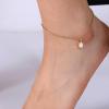 Lit Wall Gold Anklets for Women 18K Gold Plated Adjustable Summer Simple Foot Jewelry Ankle Bracelet for Women(Opal Turtle)