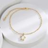 Lit Wall Gold Anklets for Women 18K Gold Plated Adjustable Summer Simple Foot Jewelry Ankle Bracelet for Women(Opal Turtle)