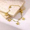 Lit Wall Gold Anklets for Women 18K Gold Plated Adjustable Summer Simple Foot Jewelry Ankle Bracelet for Women(Starfish)
