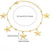 Lit Wall Gold Anklets for Women 18K Gold Plated Adjustable Summer Simple Foot Jewelry Ankle Bracelet for Women(Starfish)