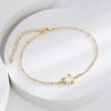 Lit Wall Gold Anklets for Women 18K Gold Plated Adjustable Summer Simple Foot Jewelry Ankle Bracelet for Women(Turtle)