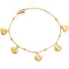 Lit Wall Gold Anklets for Women 18K Gold Plated Adjustable Summer Simple Foot Jewelry Ankle Bracelet for Women(Fish)